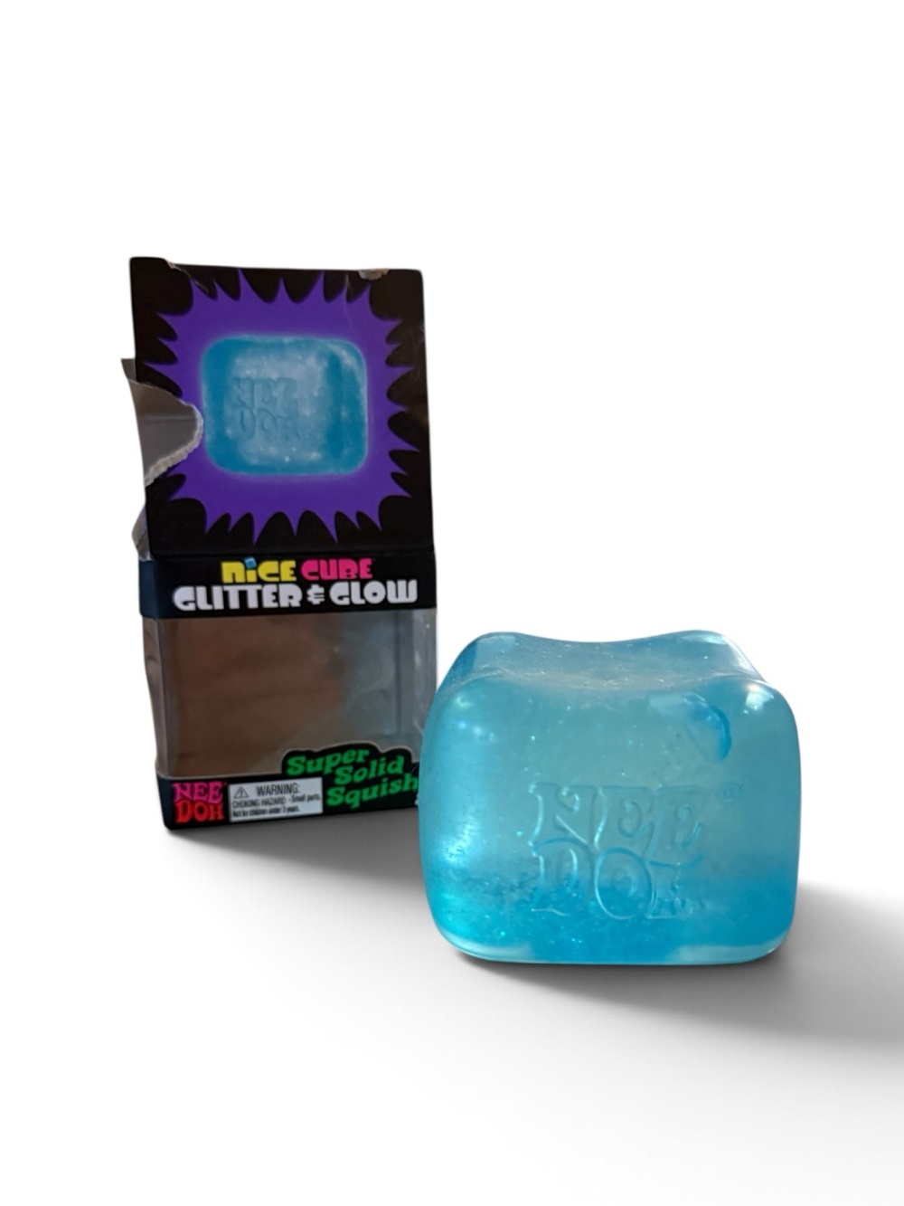 Schylling NeeDoh Nice Cube Glitter & Glow sensory fidget toy
